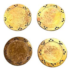 Vintage Marble Coasters set of 4 4" Handcrafted Stone Drink Set Southwest Rustic